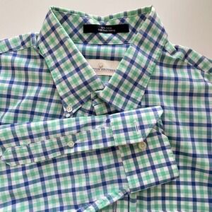 Cotton Brothers Mens Gingham Check Long Sleeve Button Down Shirt L